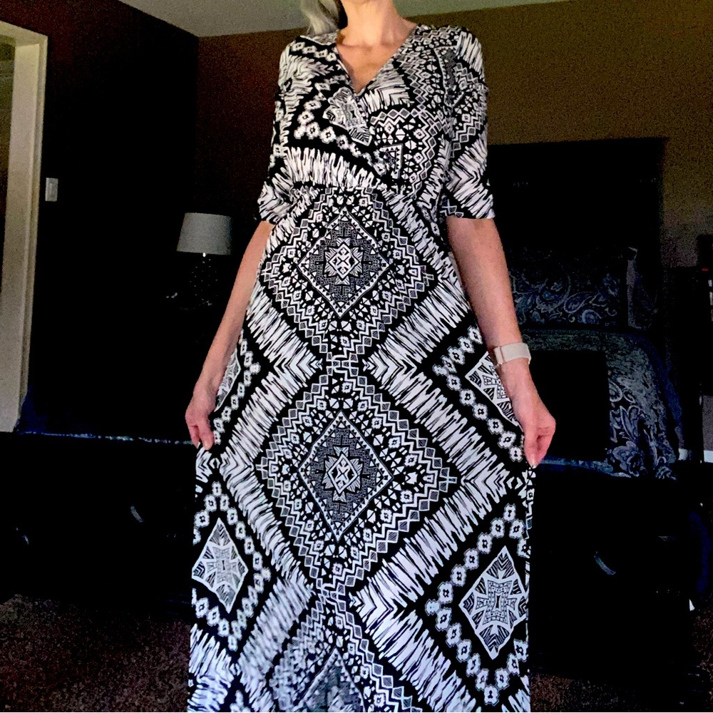 XS Express black and white maxi dress